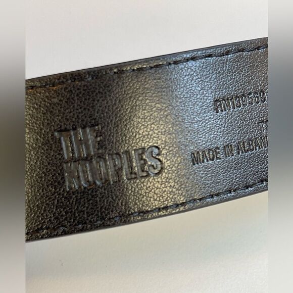 The Kooples black Leather embellished silver, gold, crystals Belt with rivets - Picture 8 of 12